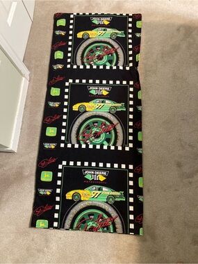 John Deere Black Green Yellow Racing Pillow Panel Vintage Pillowcase